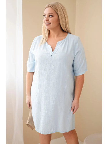 Дамска рокля от вискоза с големи размери Kesi Włoski, синя
