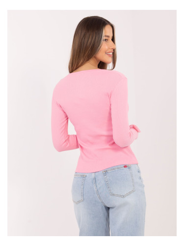 Светлорозова блуза на райета