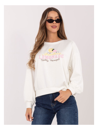 Дамска овърсайз блуза в екрю с надписи