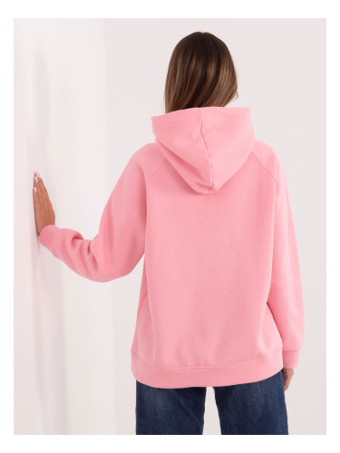Дамски светлорозов суичър с качулка