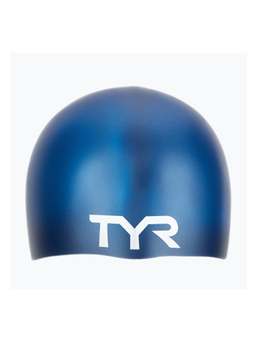 Детска шапка за плуване TYR Wrinkle-Free Silicone navy