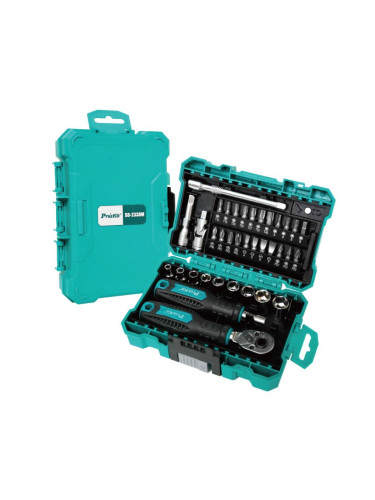 Комплект гедоре, тресчотка, вложки и битове, 38 части, SD-2338M, PRO'S KIT