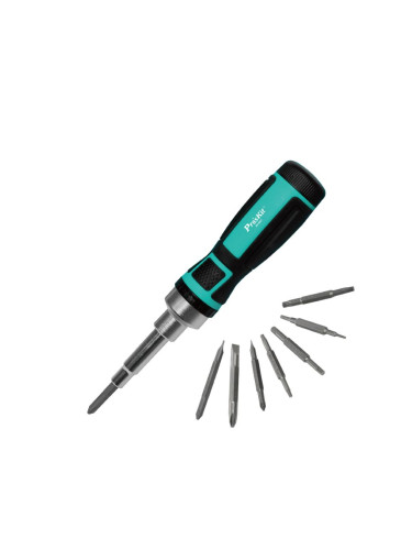 Отвертка с накрайници, комплект, стомана, 9 части, SD-9821,  PRO'S KIT