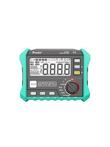 Тестер за дефектнотокова защита, LCD 4 цифри, до 440VAC, USB, IP40, MT-4109, PRO'S KIT
