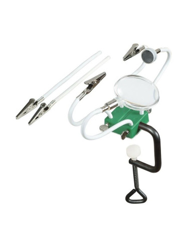 Увеличителна, настолна лупа и щипки, 100mm, увеличение x12, SN-394, PRO'S KIT