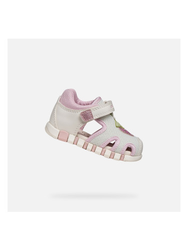 Сиви сандали Geox за момичета за първи стъпки