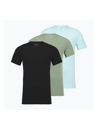 Мъжка тениска Calvin Klein LV00NB4185 Crew Neck 3 бр. black w sea spray emb/sea spray w