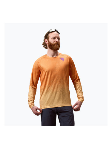 Мъжка блуза с дълъг ръкав за колоездене Endura Singletrack Print end orange