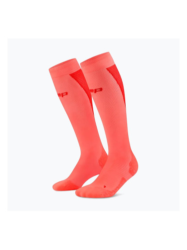 Дамски чорапи CEP Ultralight Tall 4.0 neon coral/red