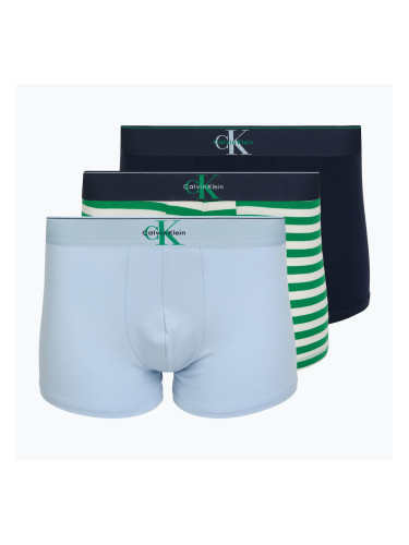 Мъжки боксерки Calvin Klein LV00NB4472 Trunk 3 чифта shoreline/mardi gras green/cent s