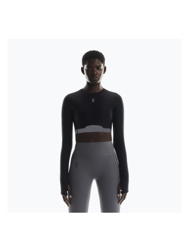 Дамска блуза с дълъг ръкав за тренировка On Train Crop black