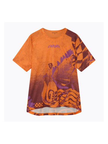 Мъжка колоездачна фланелка Endura Singletrack Print end orange