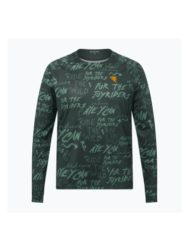 Мъжка блуза с дълъг ръкав за колоездене Endura Singletrack Print carbon grey