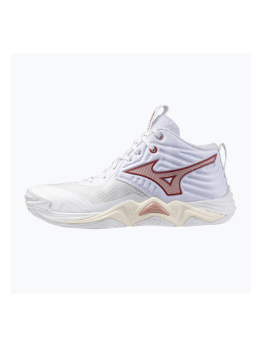 Дамски обувки за волейбол Mizuno Wave Momentum Elite Mid white/rose elegance/lava falls