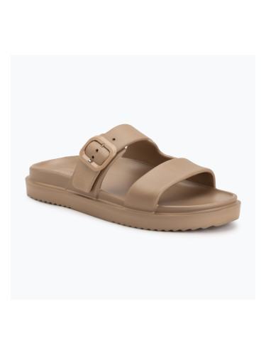 Дамски чехли Tommy Hilfiger Double Strap Sandal Pearl safari canvas pearlised