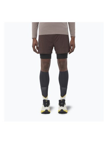Мъжки шорти за бягане Salomon Sense 2IN1 coffee bean