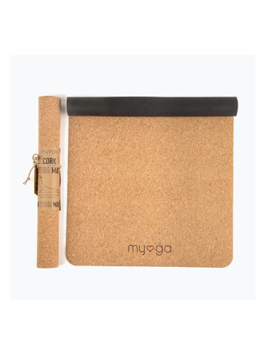 Постелка за йога Myga Cork/Rubber 2 mm brown