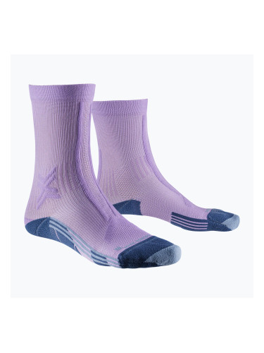 Дамски чорапи за бягане X-Socks Trailrun Discover Crew orchid/sunset blue