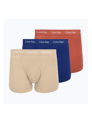 Мъжки боксерки Calvin Klein 0000U2662G Trunk 3 чифта sodalite blue/redwood/white peppe