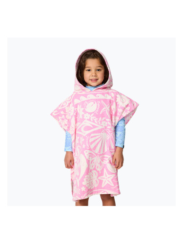 Дамско пончо Rip Curl Mixed Snap Cotton Hooded pink