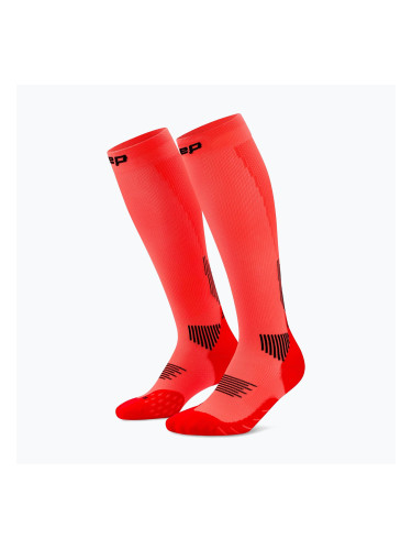 Мъжки компресионни чорапи CEP Run Tall 5.0 neon coral