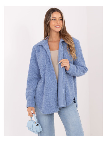 Синя риза с джобове