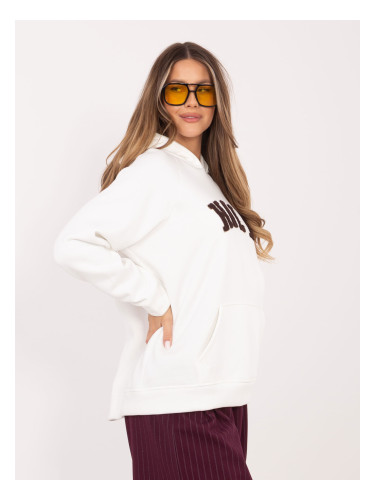 Суитшърт с качулка в екрю цвят