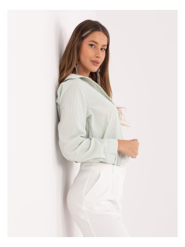 Дамска раирана риза в цвят шамфъстък