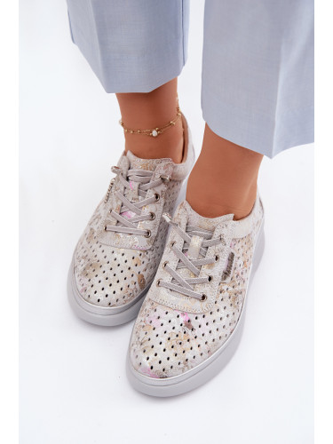 Перфорирани велурени мокасини Vinceza