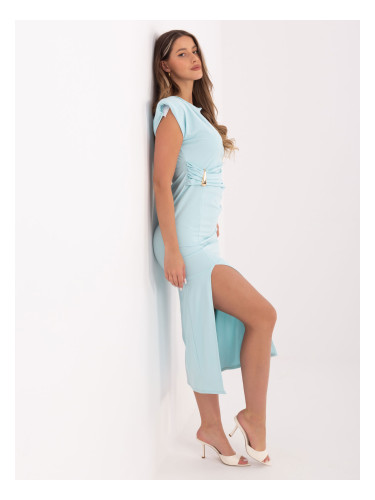 Елегантна ментова рокля с цепка