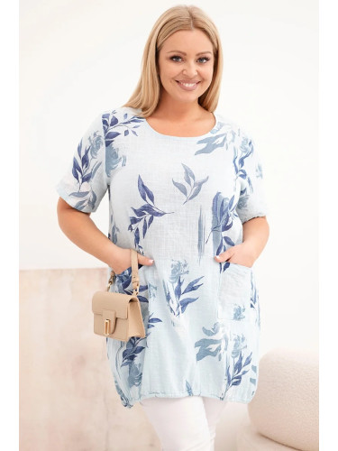 Дамски памучен топ с големи размери Kesi Włoski