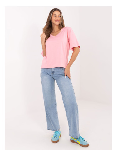 Светлорозова асиметрична тениска