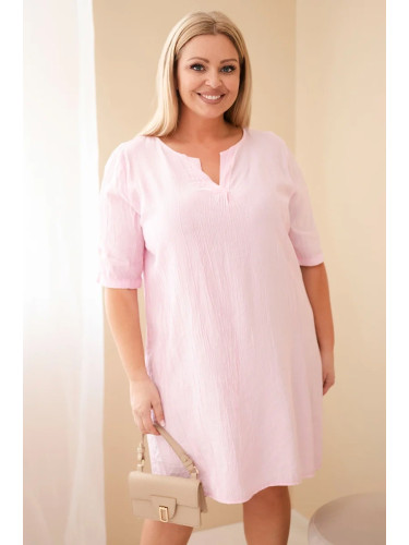Дамска рокля от вискоза с големи размери Kesi Włoski, къс ръкав
