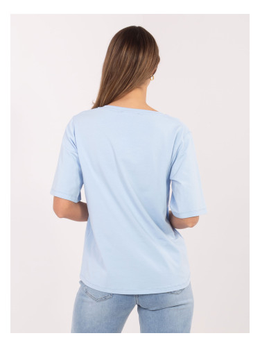 Светлосиня памучна тениска