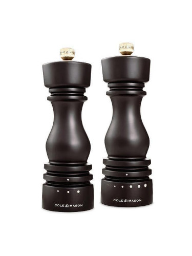 Комплект мелнички за сол и пипер COLE & MASON LONDON Precision - 18 см - цвят тъмен шоколад