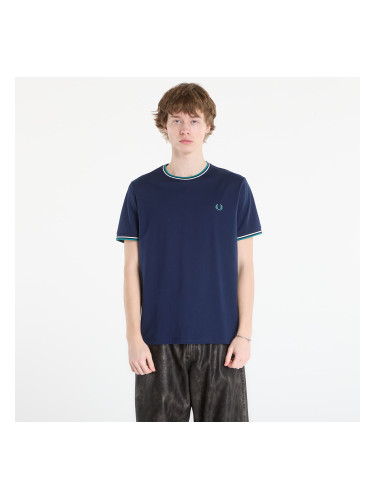 Тениска FRED PERRY Twin Tipped T-Shirt Tnsbl/ Snwht/ Dpmt L