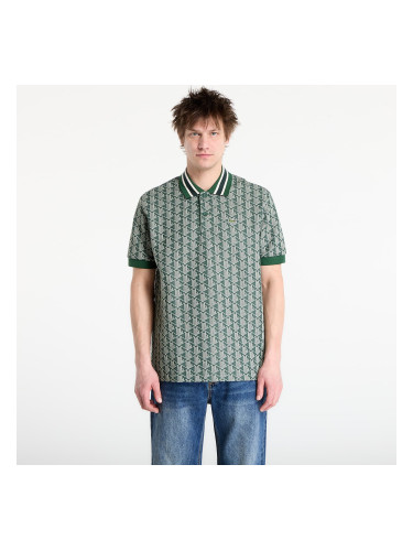 Тениска LACOSTE Short Sleeved Ribbed Collar Shirt Green/ Sinople 4