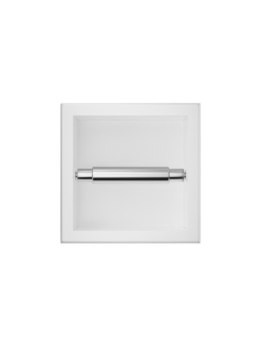 Бял вграден държач за хартия Wall-Box Paper 1 White от неръждаема стомана