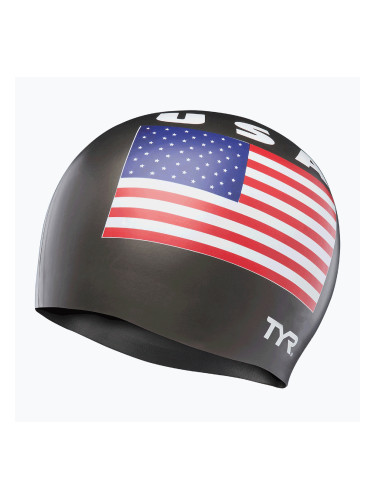 Шапка за плуване TYR USA Silicone black