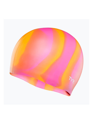 Шапка за плуване TYR Multi-Colour Silicone orange/pink