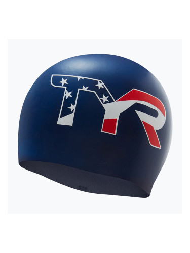 Шапка за плуване TYR USA Silicone navy