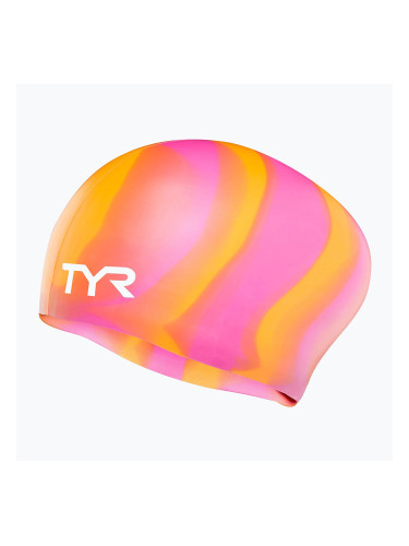 Шапка за плуване TYR Multi-Color Long Hair Silicone orange/pink