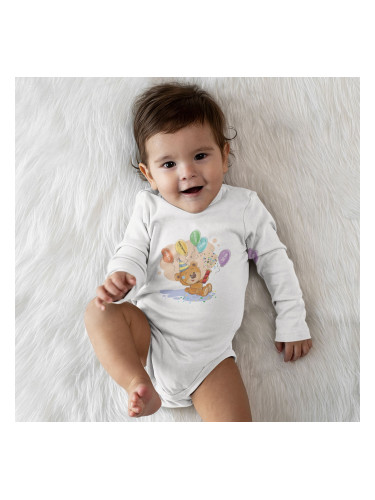 Бебешко боди -  Мече с балони