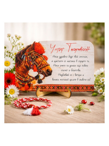 Дървена картичка - Честит Тодоровден
