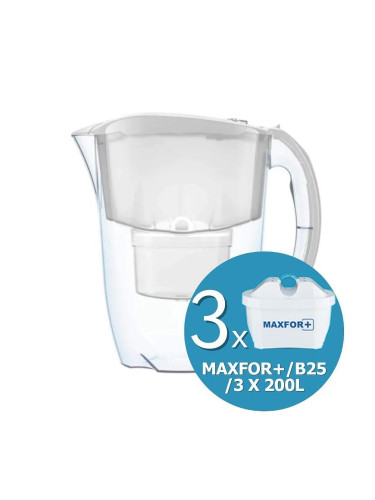 Филтрираща кана Aquaphor ДЖАСПЪР БЯЛА + 3БР ФИЛТЪР (190067) , 2,8 L