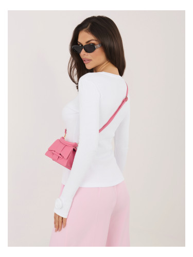 Бяла блуза с отвори за палци