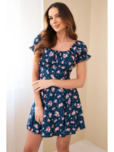 Рокля на флорален принт Kesi Włoski с волани и ръкави