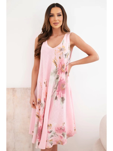 Дамска памучна рокля Kesi с V-образно деколте