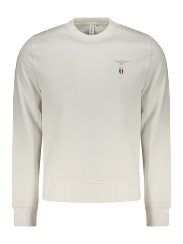 Бял мъжки суитшърт без качулка