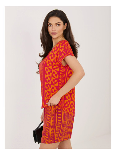 Оранжева вискозна блуза